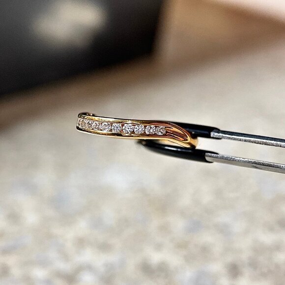 Cz 925 Gold Vermeil Band Ring - Picture 6 of 9